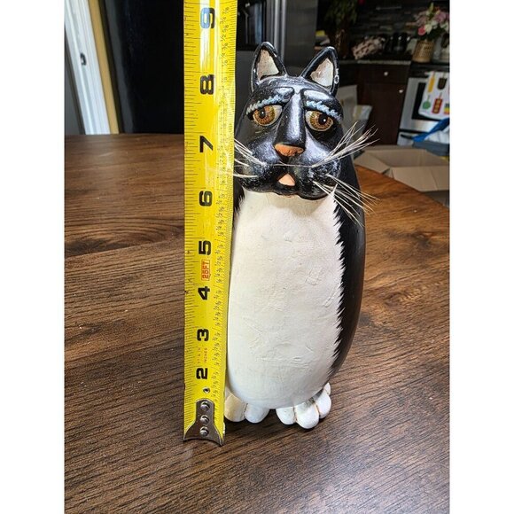 VTG Enesco Funny Bone Vicki Thomas Black Tuxedo Cat Figurine 1997 Fat Cat - Picture 4 of 16